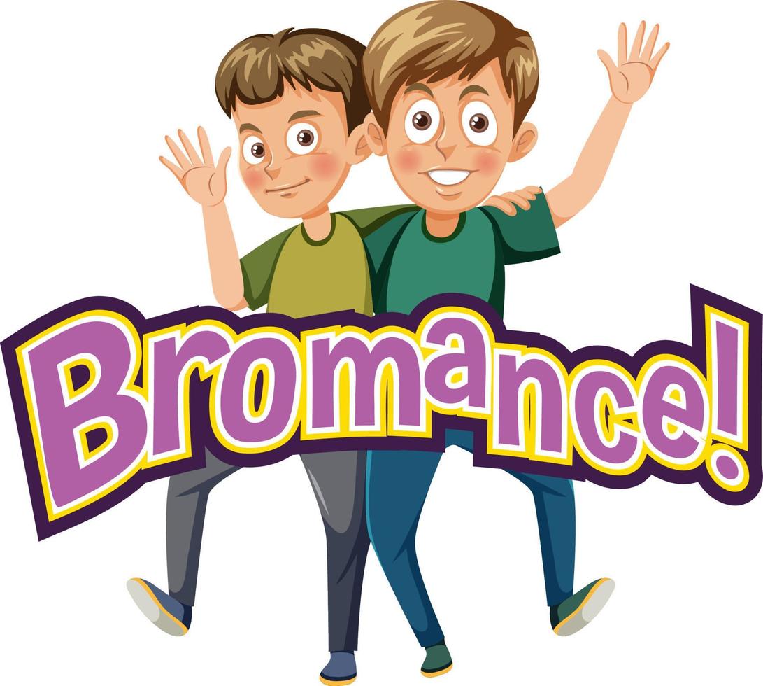 Best friends boys cartoon character with kooky word expression vector