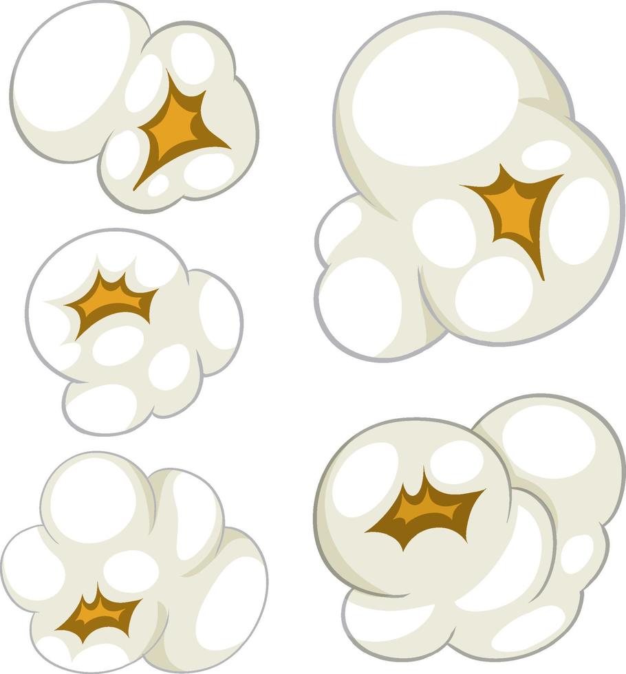 Set of different shapes of popcorn vector