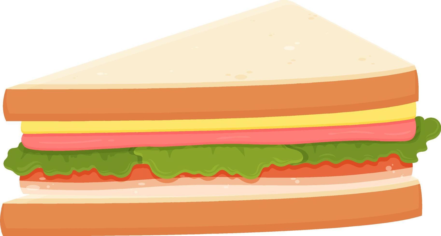 sándwich en estilo de dibujos animados vector