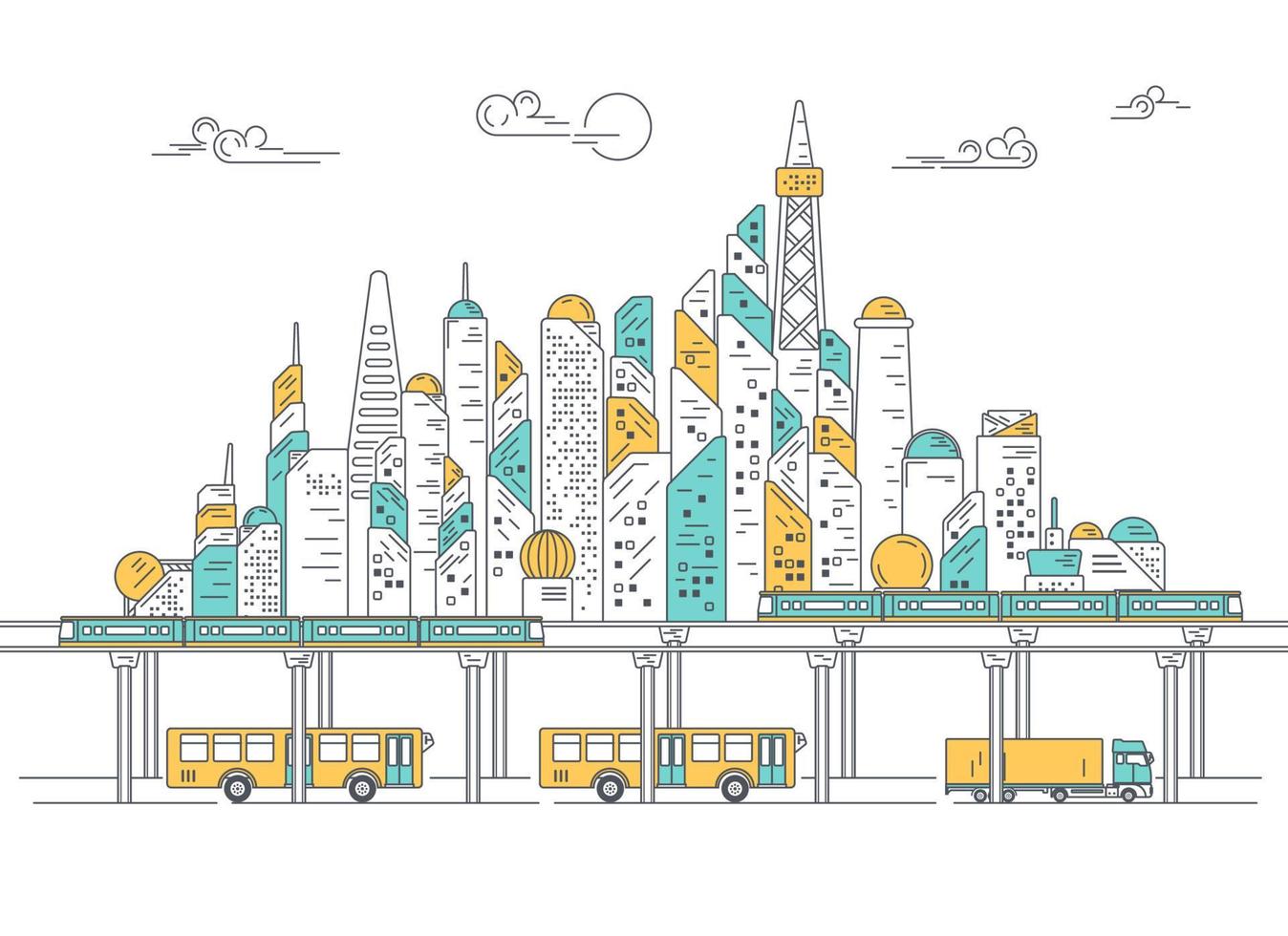 cityscape smart city vector