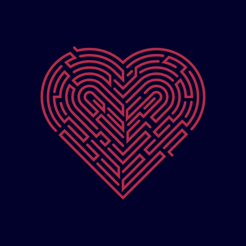 maze heart  element vector