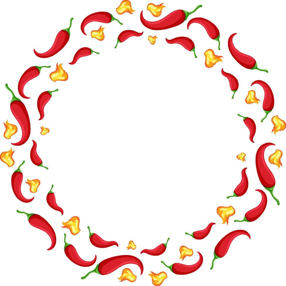 Round chili frame template vector