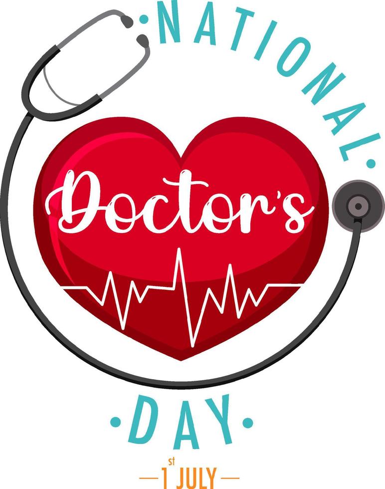 National doctor day in July logo vector