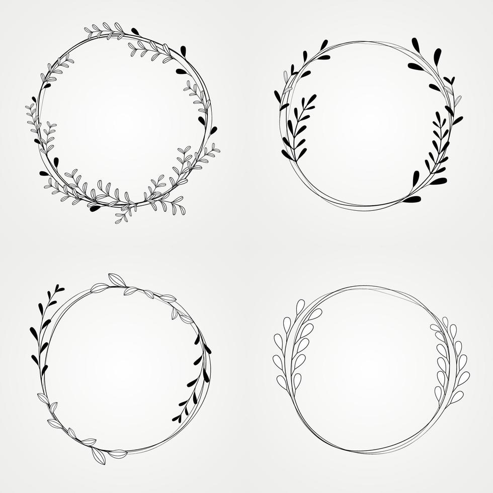 vector design wreath frame floral botanical