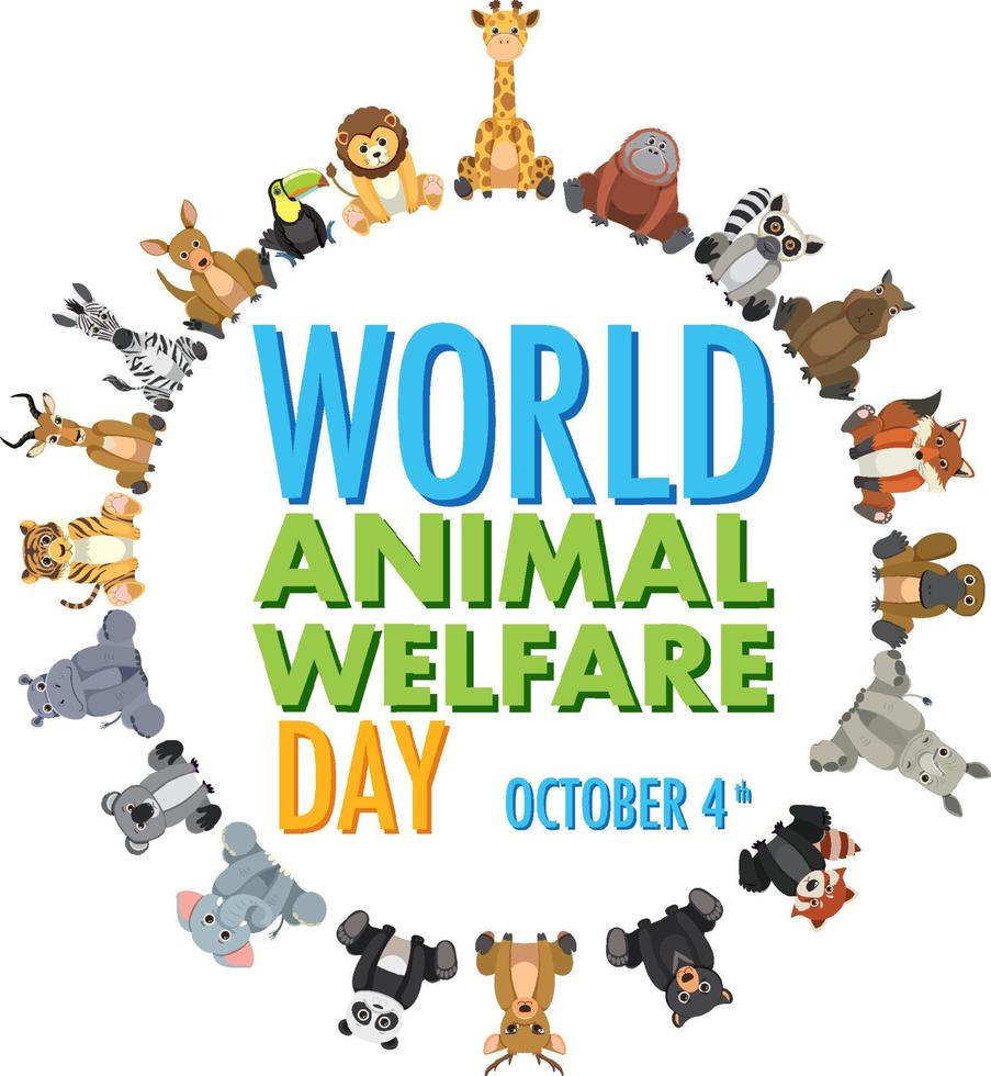 World Animal Welfare Day Concept Vector