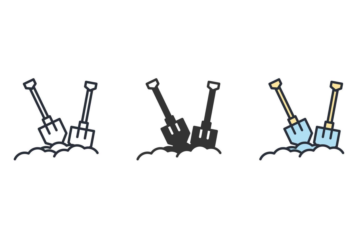 Shovel icons  symbol vector elements for infographic web