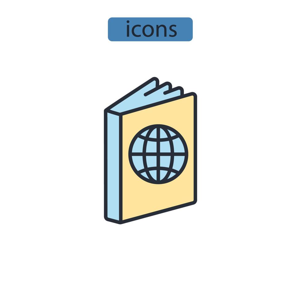 passport icons  symbol vector elements for infographic web