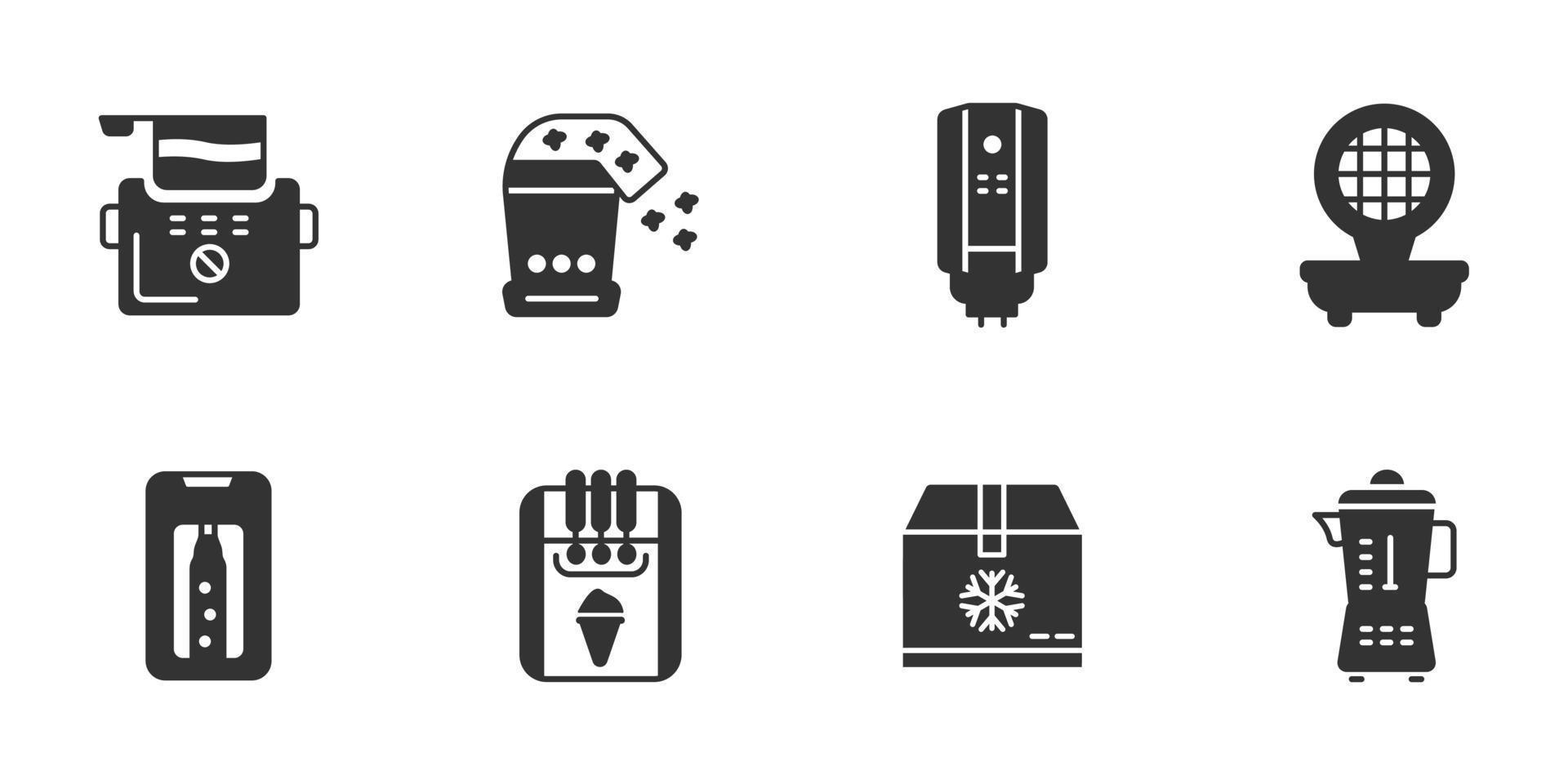 electrodomésticos de cocina iconos símbolo elementos vectoriales para infografía web vector