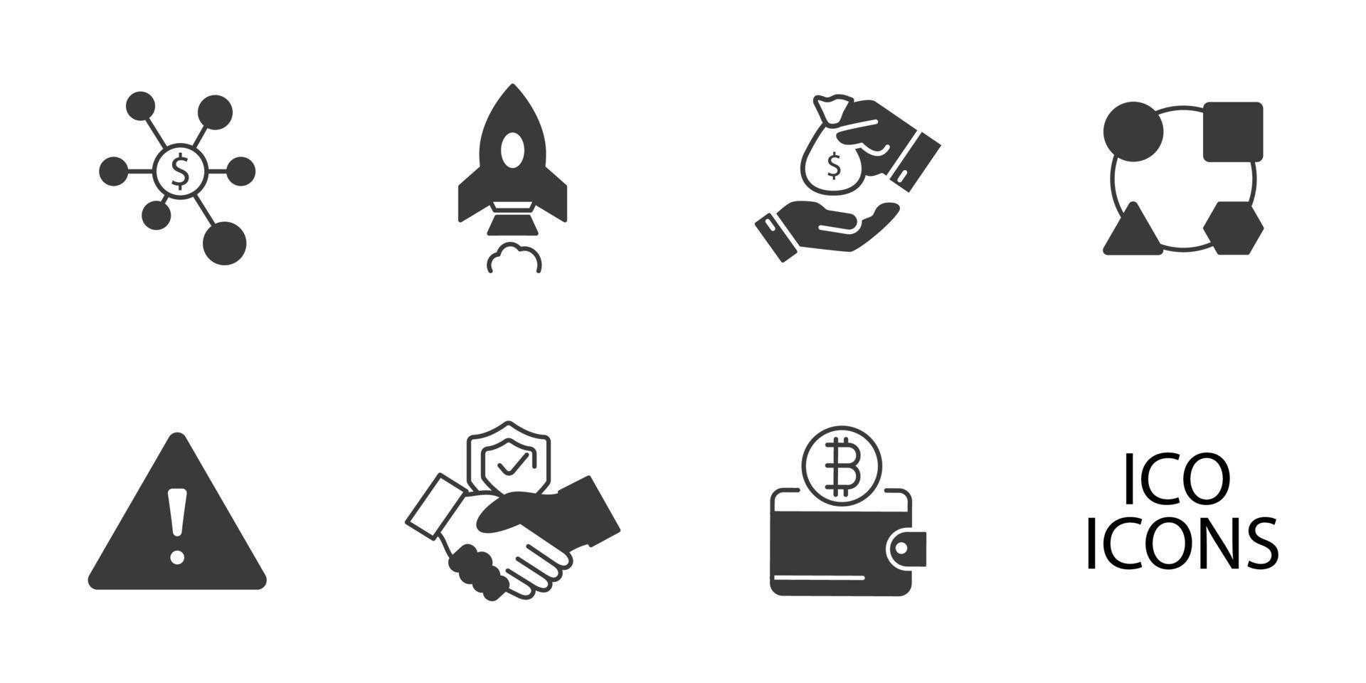 Initial Coin Offering  icons set . Initial Coin Offering  pack symbol vector elements for infographic web