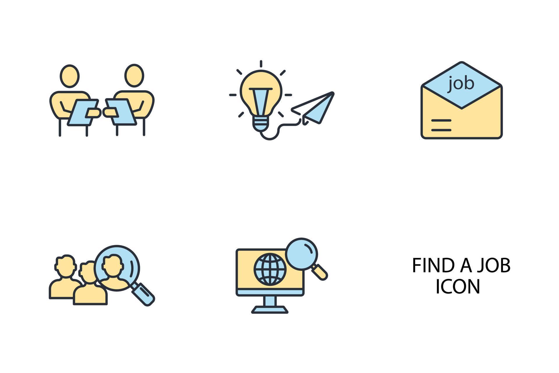find a job icons set . find a job pack symbol vector elements for