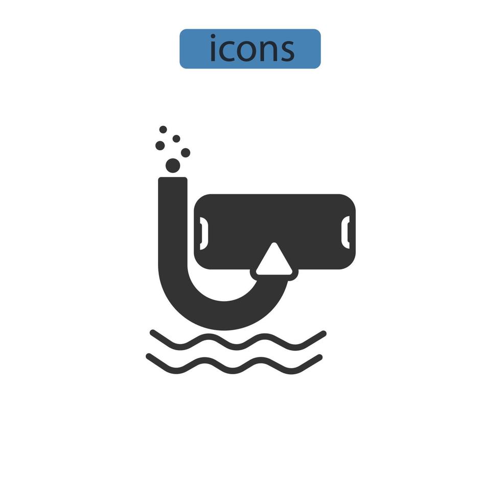 scuba diving icons  symbol vector elements for infographic web