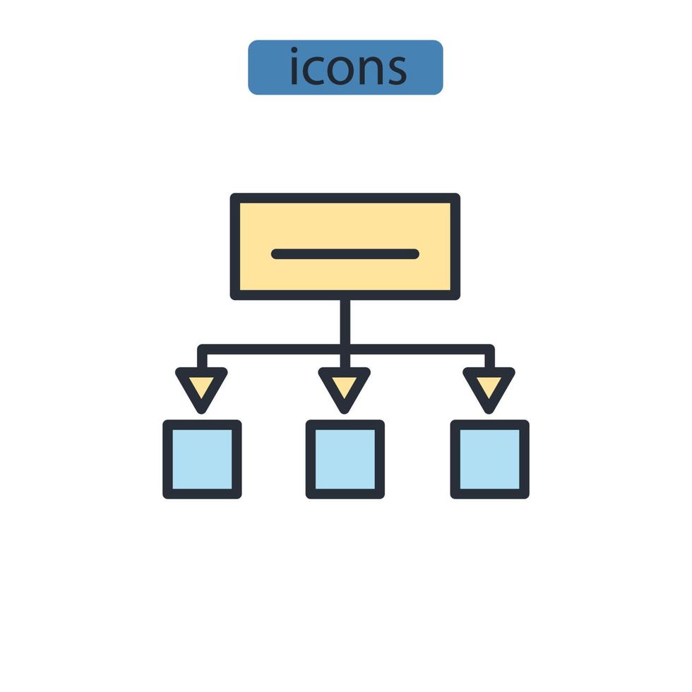 iconos de agrupamiento símbolo elementos vectoriales para web infográfico vector
