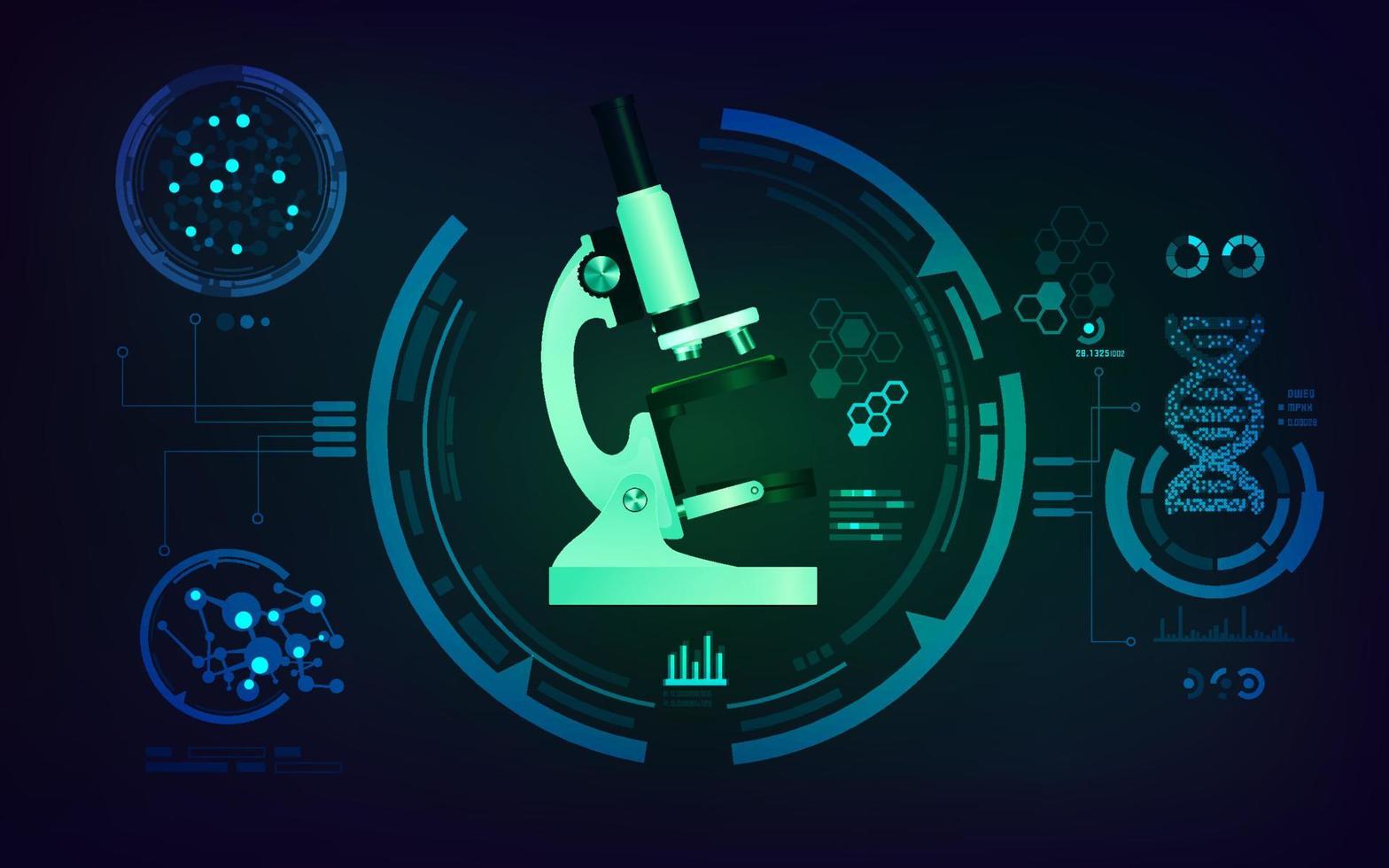 concepto de biología de microscopio vector