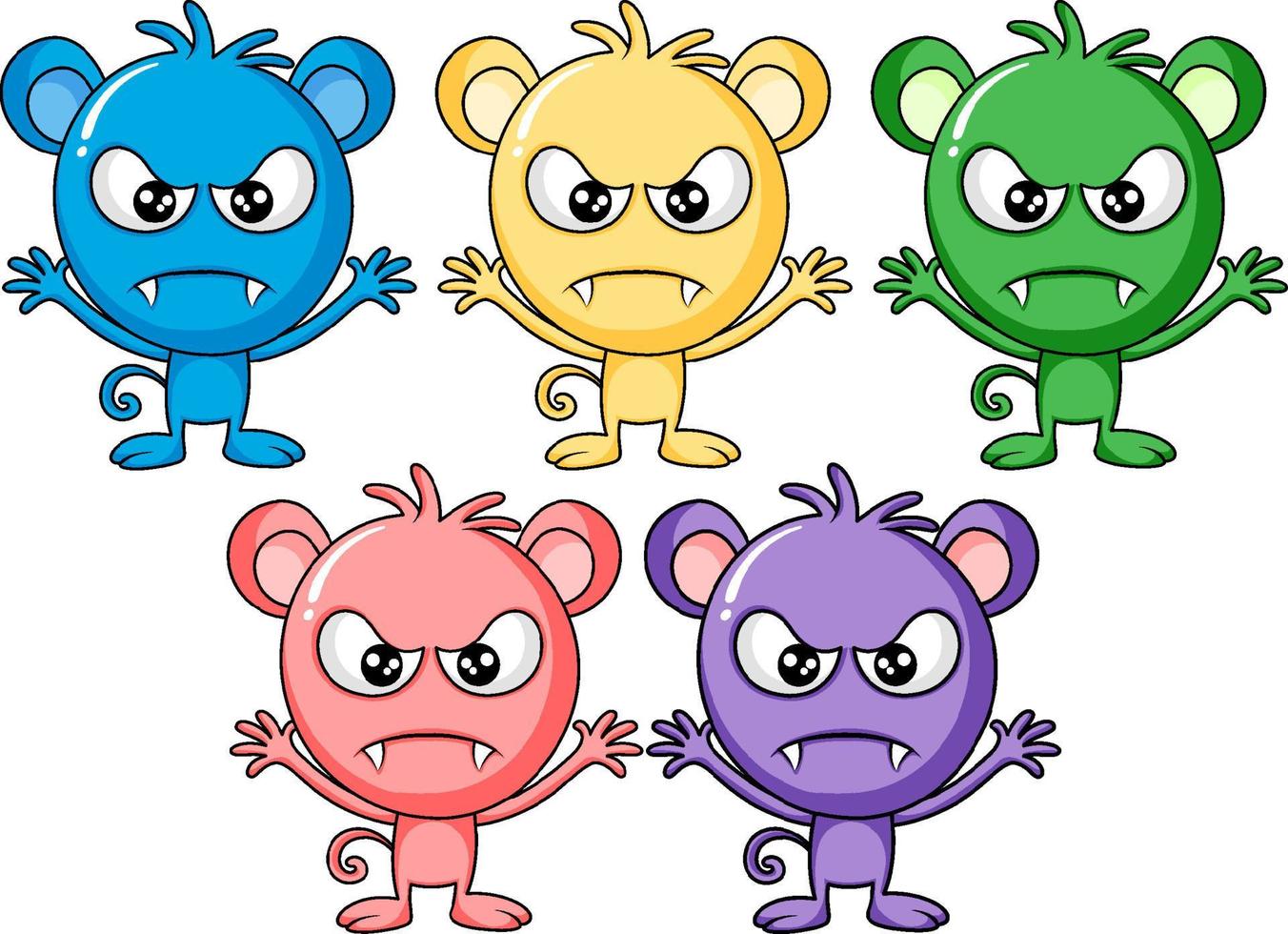 Set of different three monsters vector