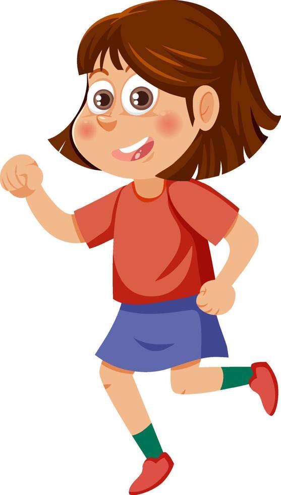 Active girl cartoon character vector