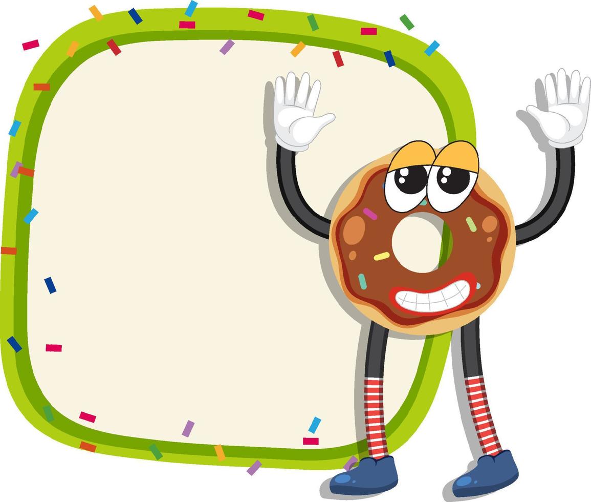 Donut cartoon frame for text template vector