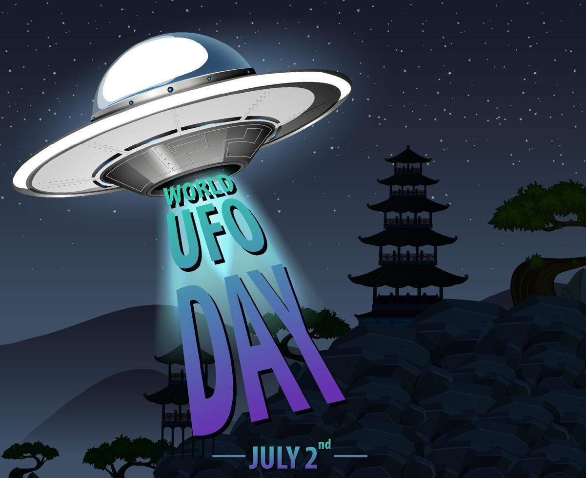 World UFO Day Poster Banner vector