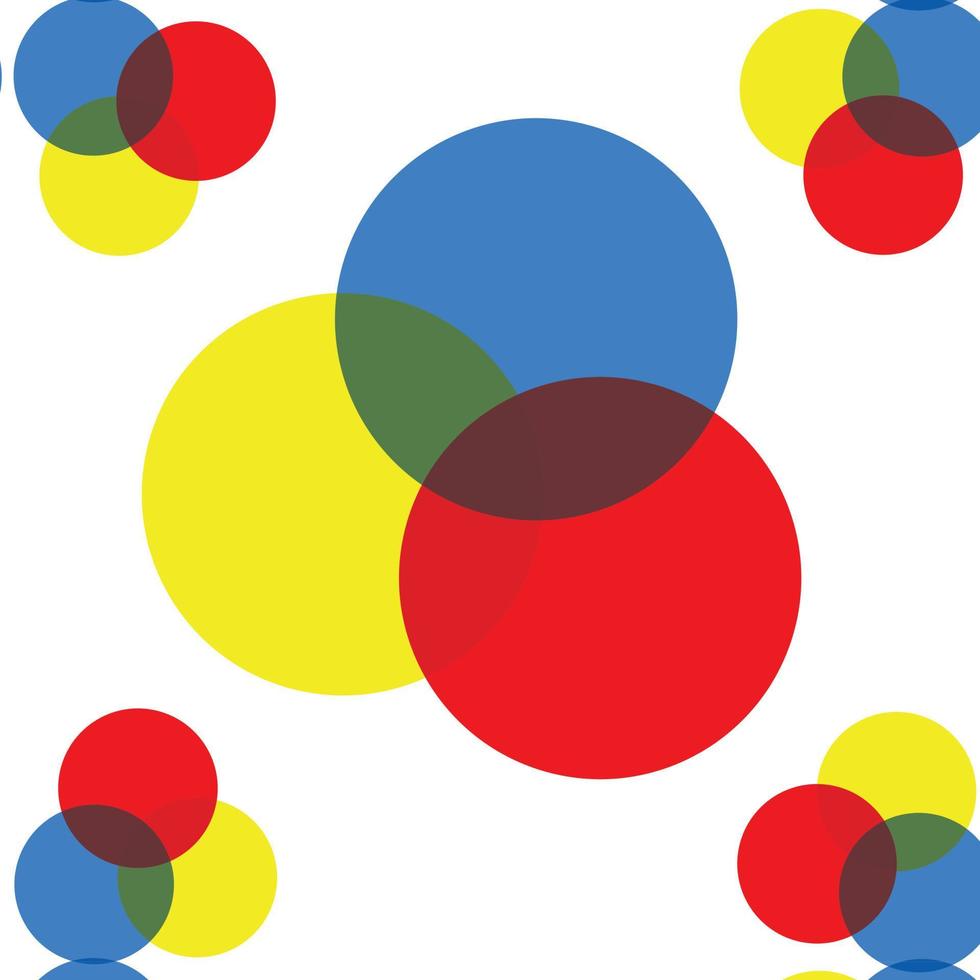 Abstraction. Background from yellow, red and blue circles. Vector illustration isolated on white background.