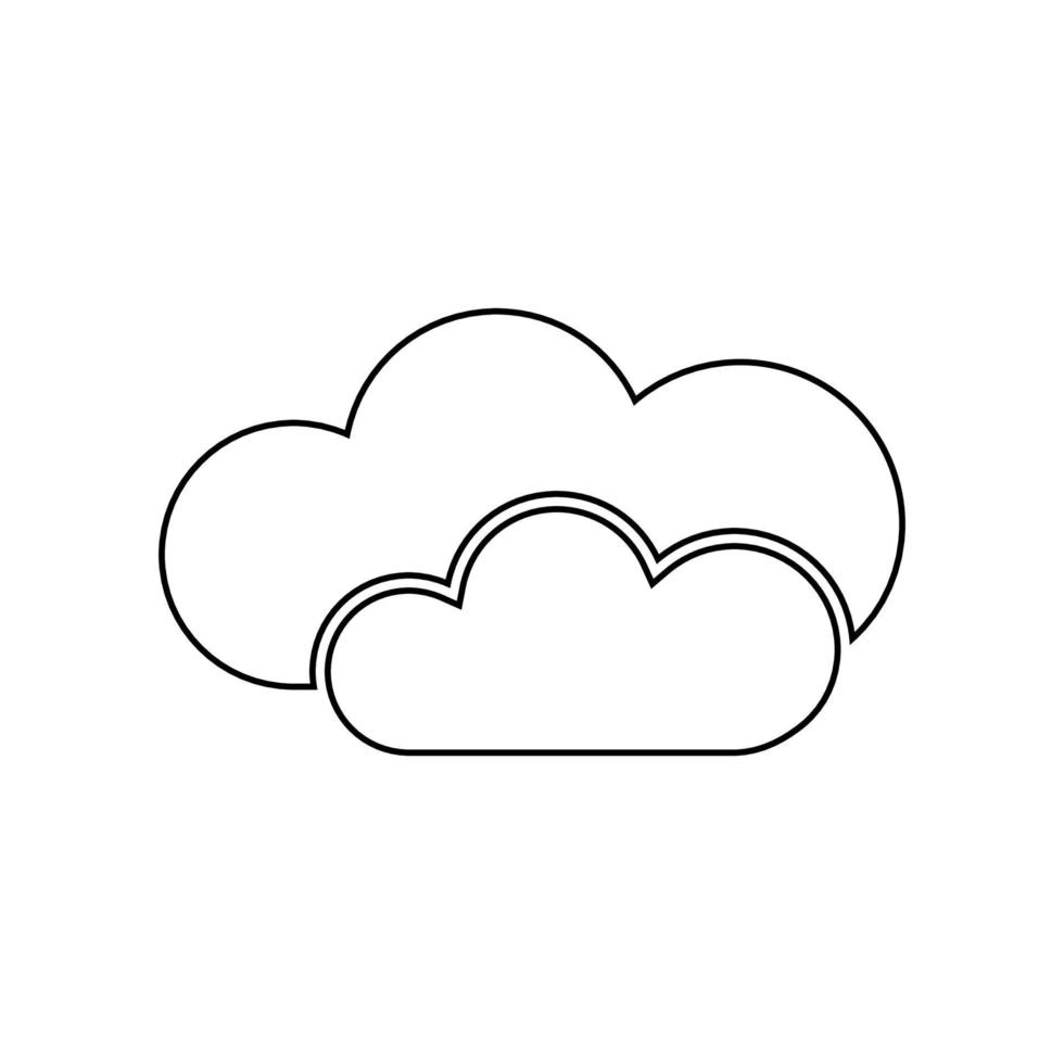 plantilla de logotipo de nube de estilo de línea. concepto de servidor de almacenamiento en línea. ilustración vectorial limpia y moderna. vector