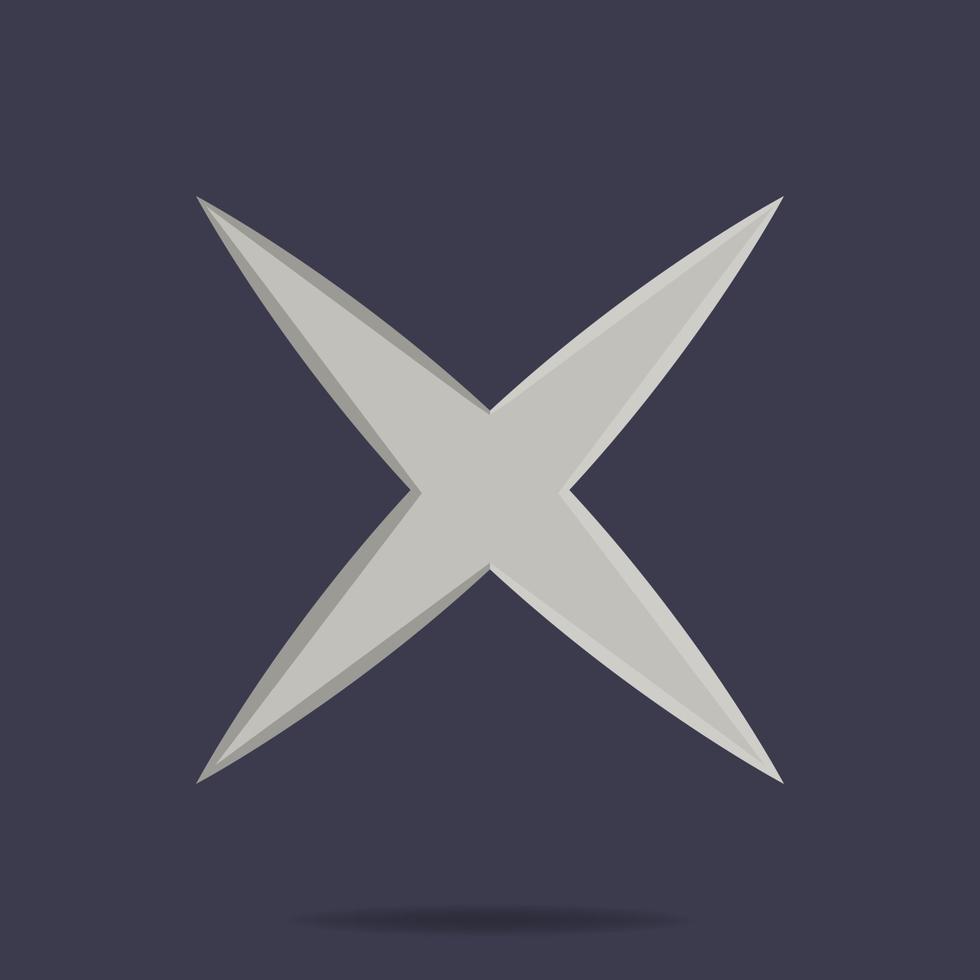 Shuriken icon. Ninja weapon. Samurai equipment. Cartoon style. Clean and modern vector illustration for design, web.