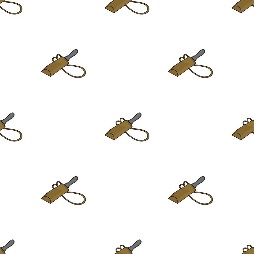 Seamless pattern with knife in case on white background. Medieval weapon. Vector illustration.