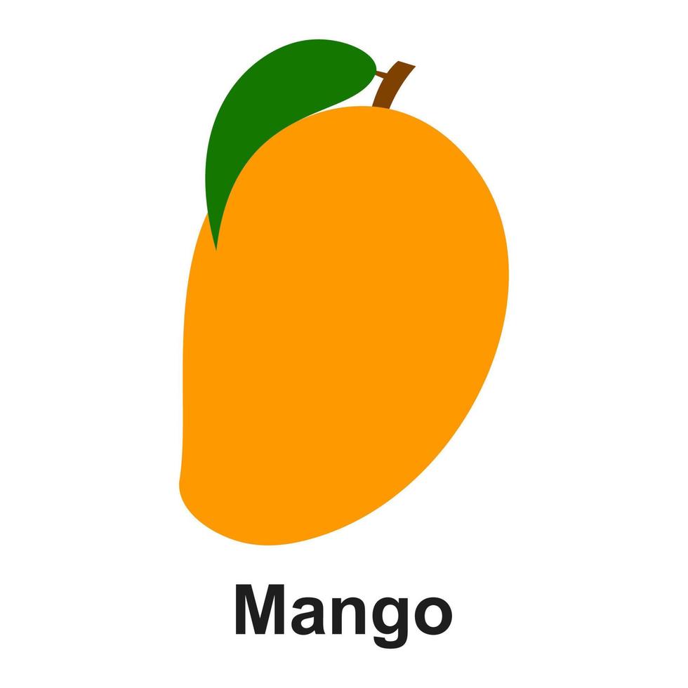 icono de mango, logotipo. mango exótico brillante fresco aislado sobre fondo blanco. frutas de verano para un estilo de vida saludable. fruta organica ilustración vectorial para cualquier diseño. vector