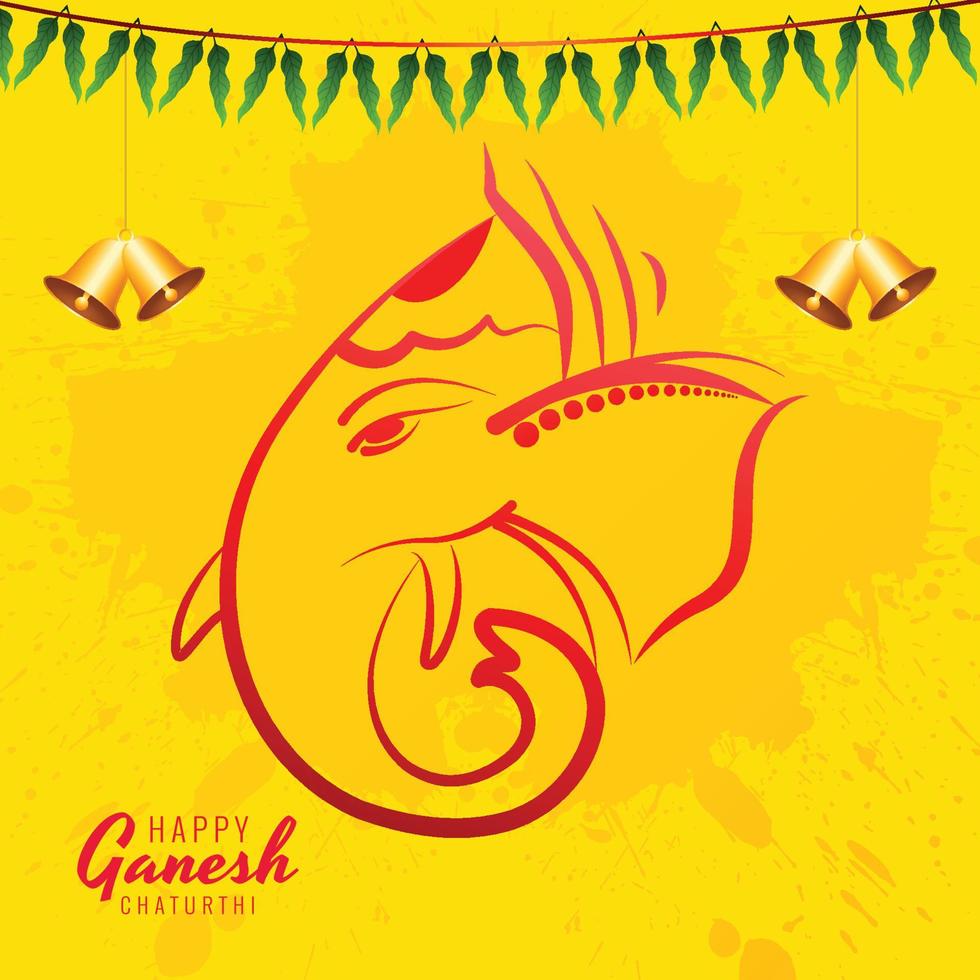 Festival of ganesh chaturthi celebration card background vector