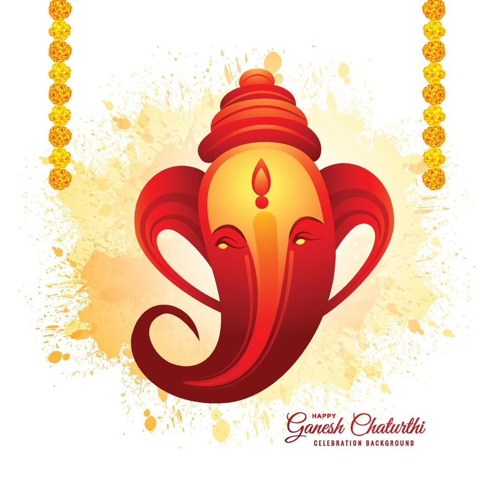 Happy ganesh chaturthi indian religious festival card background vector