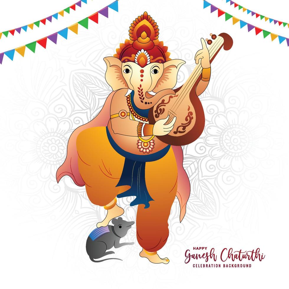 fondo de tarjeta de celebración del festival de ganesh chaturthi vector