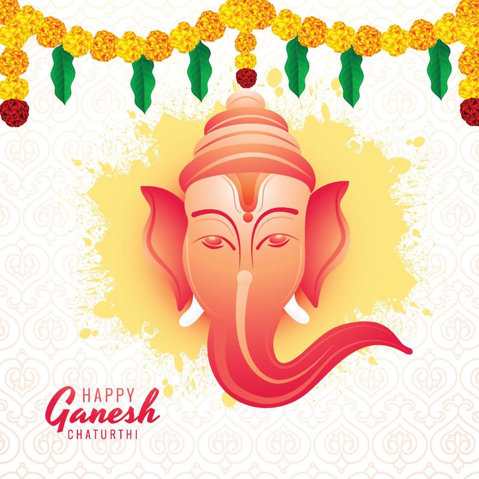 Lord ganpati background for ganesh chaturthi holiday card background vector