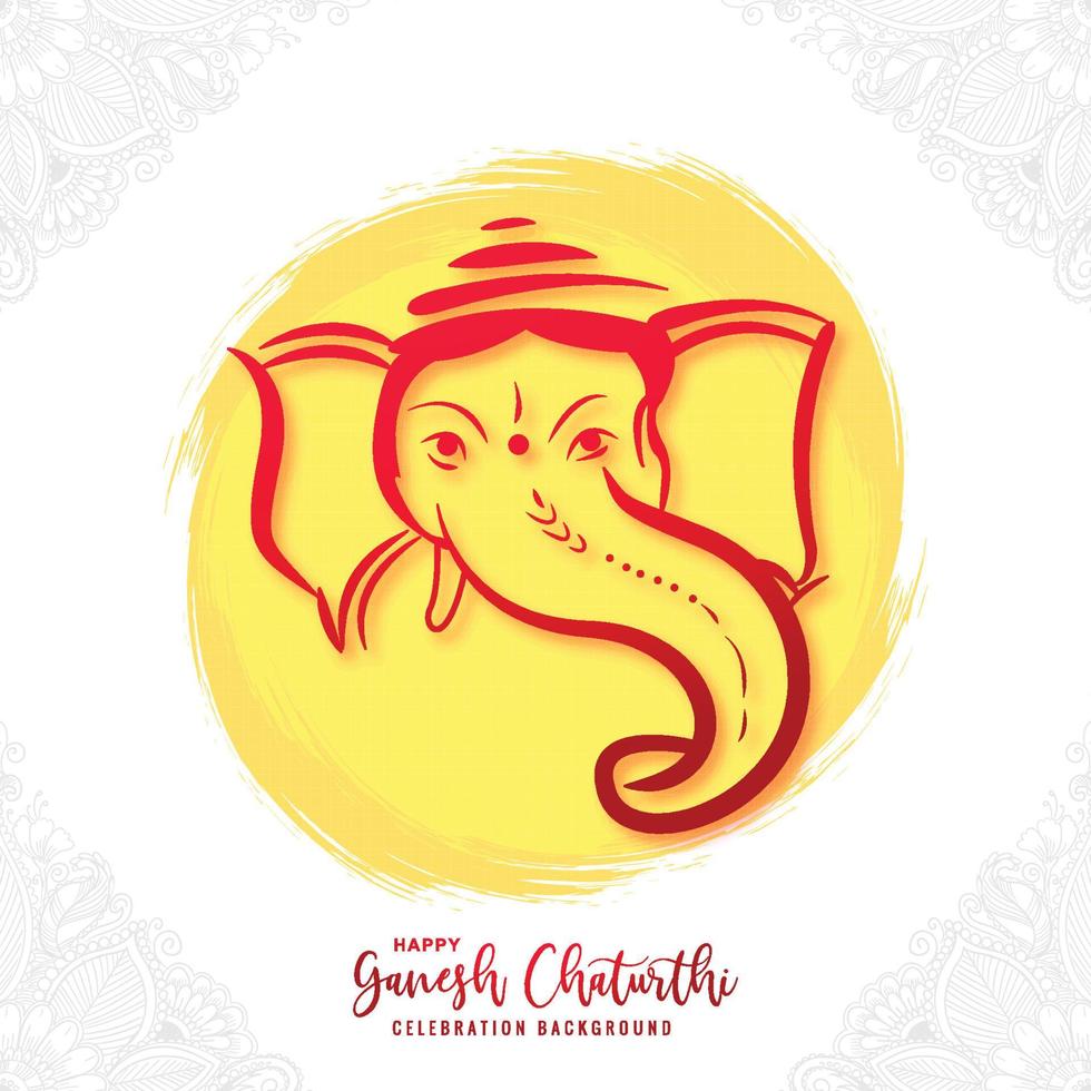 fondo de tarjeta de festival de ganesh chaturthi feliz artístico moderno vector