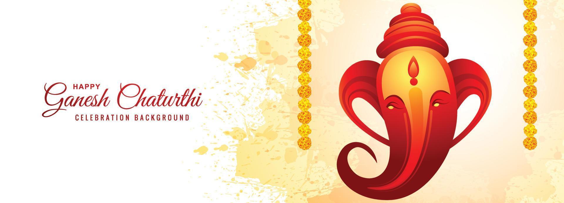 feliz ganesh chaturthi tarjeta de felicitación tradicional fondo de banner vector