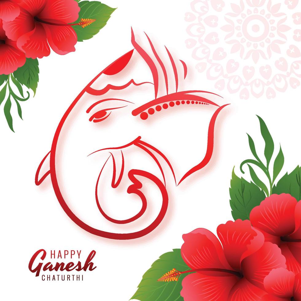 Lord ganpati on ganesh chaturthi beautiful holiday card background vector