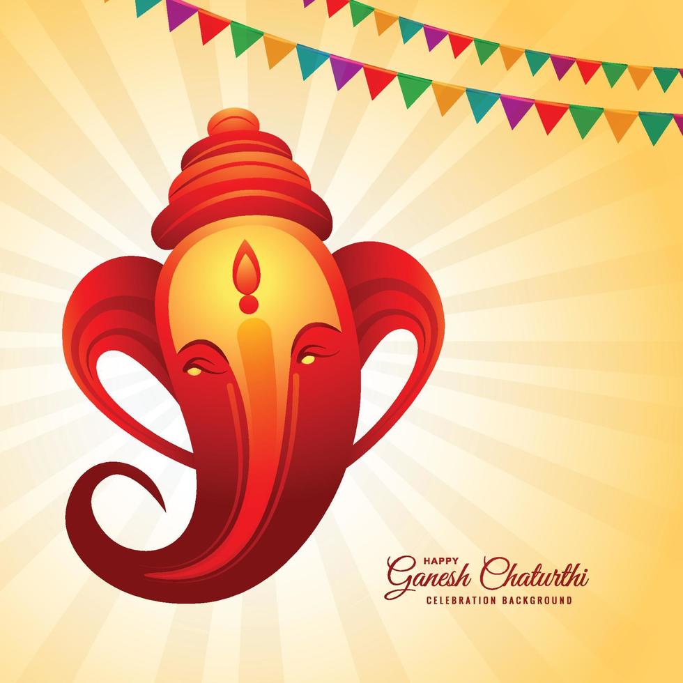 Religious happy ganesh chaturthi indian festival celebration card design vector