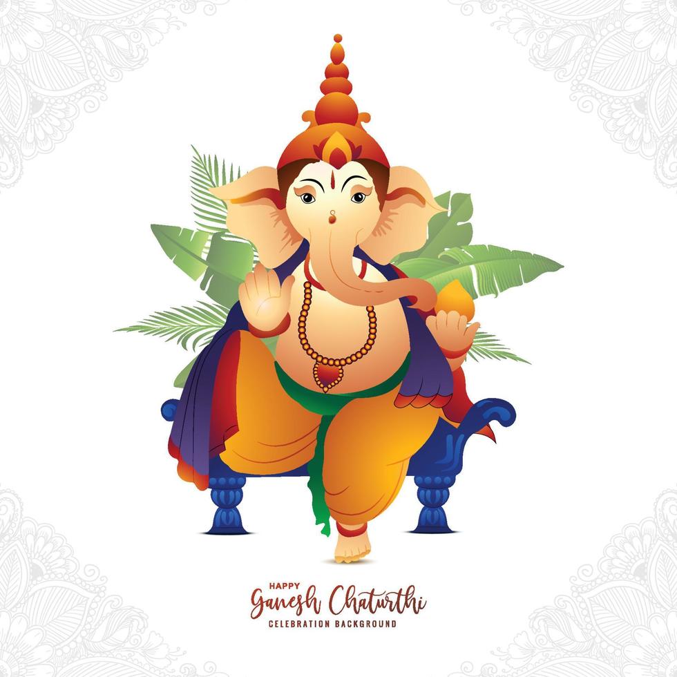 Illustration of lord ganpati background for ganesh chaturthi holiday design vector