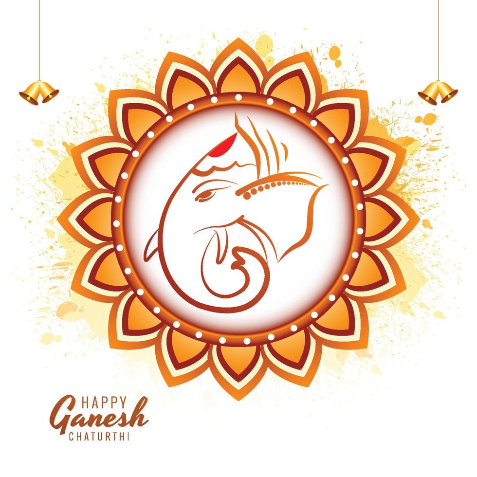 God ganesha illustration for happy ganesh chaturthi card background vector