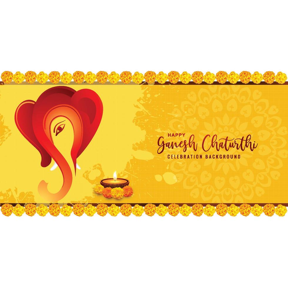 Fondo de celebración de tarjeta de festival de utsavganesh chaturthi vector