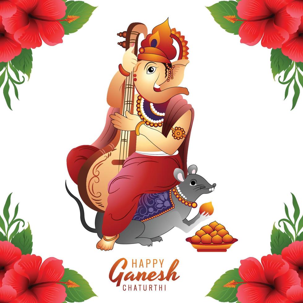 fondo de tarjeta de celebración del festival indio de ganesh chaturthi vector