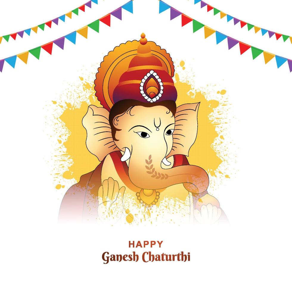 Modern artistic happy ganesh chaturthi festival card background vector