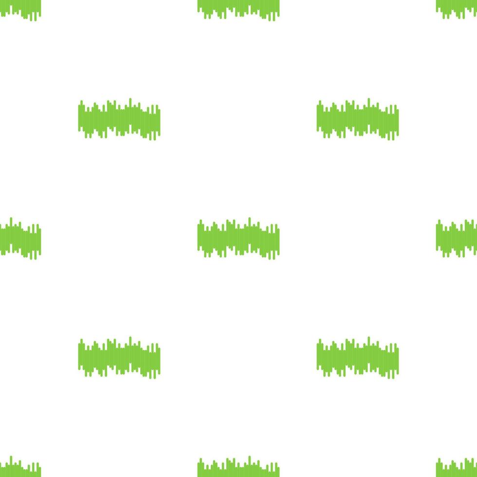 Seamless pattern with abstract green grass or music wave on white background. Vector illustration for design, web, wrapping paper, fabric, wallpaper.