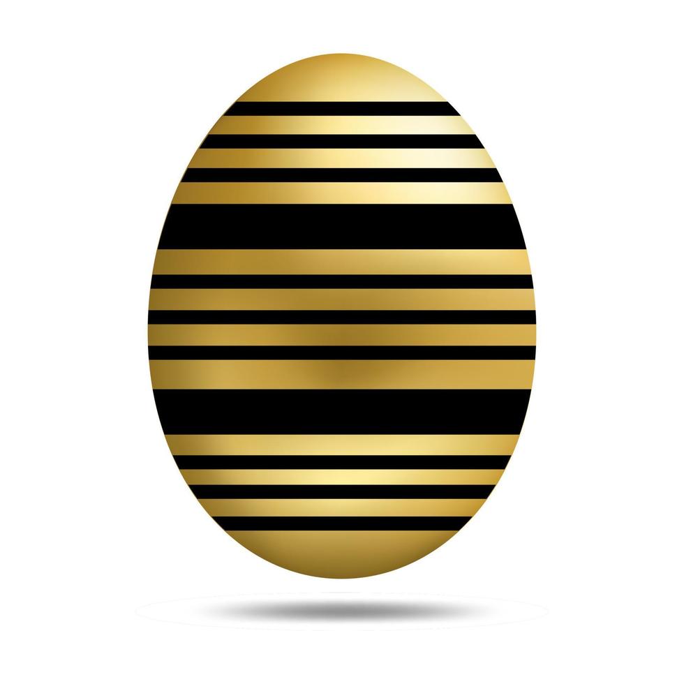 vector huevo de pascua dorado aislado sobre fondo blanco. huevo colorido con patrón de puntos. estilo realista. para tarjetas de felicitación, invitaciones. ilustración vectorial para su diseño, web.