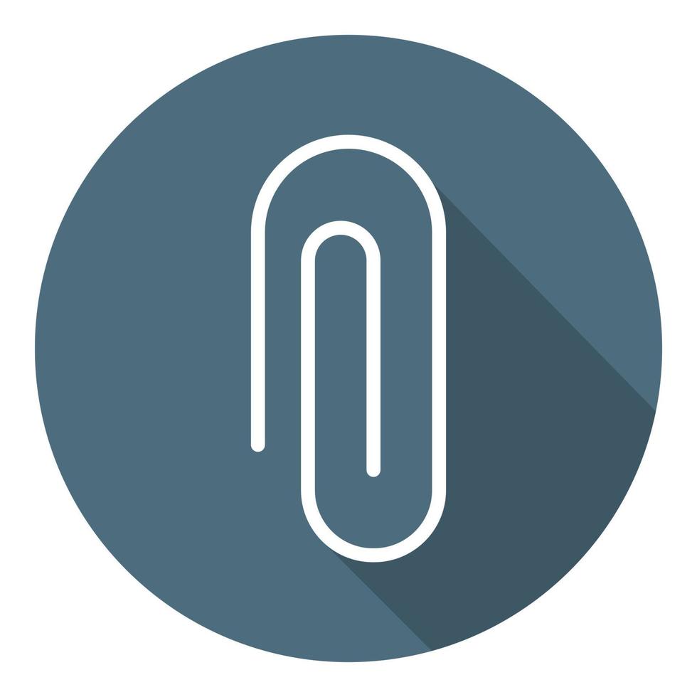 Paper Clip Icon. Outline Flat Style. Vector illustration for Your Design, Web, App.