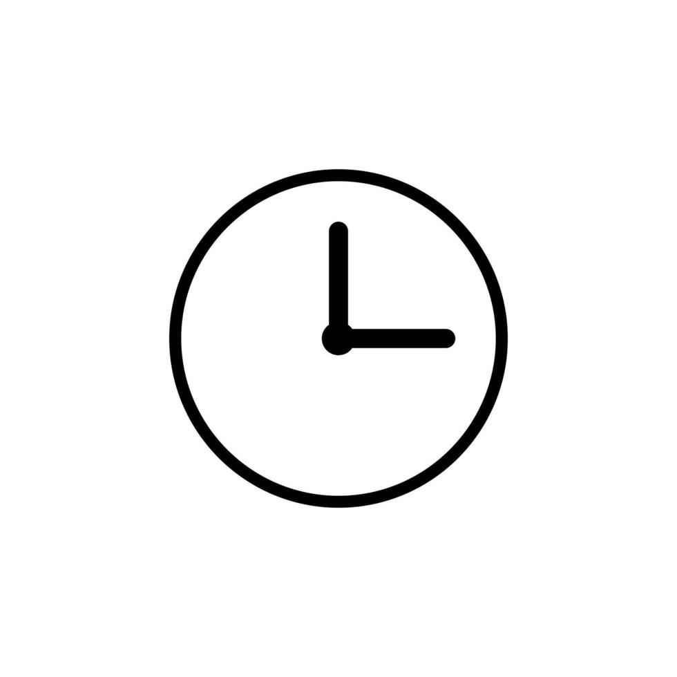 icono de reloj símbolo de tiempo esquema de estilo simple. ilustración vectorial para diseño, web, aplicación, infografía. vector