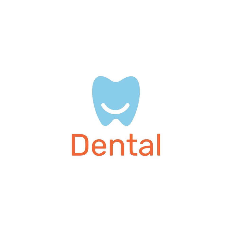 Smiling teeth minimalist logo for dentist vector