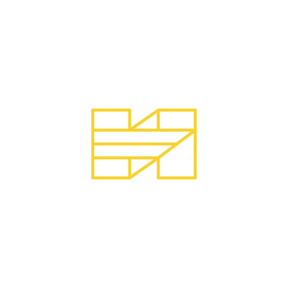 Initial Logo Design Combination of the letter H and Yellow Lightning vector