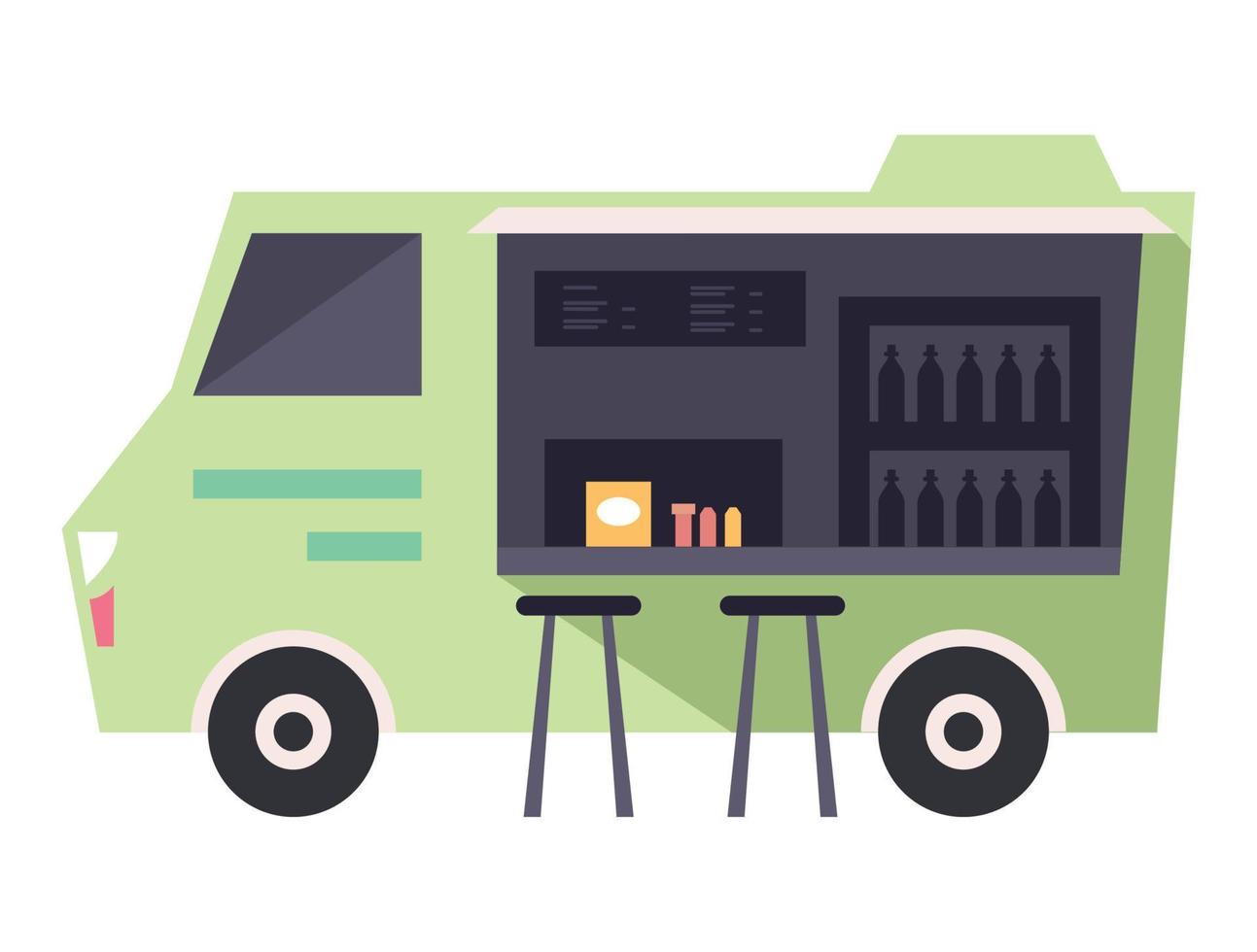 green food truck vector