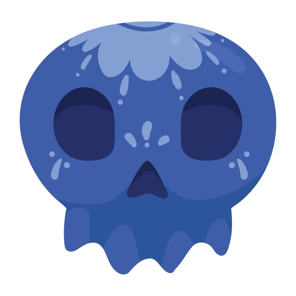 blue mexican skull head vector
