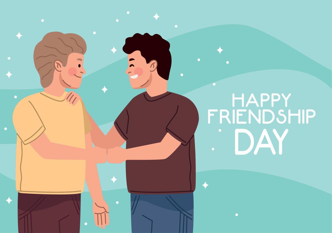 happy friendship day postcard vector