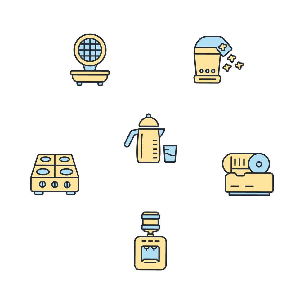 electrodomésticos de cocina iconos símbolo elementos vectoriales para infografía web vector