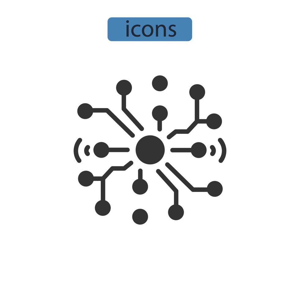 iconos de redes neuronales simbolizan elementos vectoriales para web infográfico vector